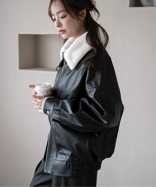 y2k FUZZYKON ファーダブルジップレザージャケット Y2K】FUZZYKON ファーダブルZIPレザージャケット - メルカリ