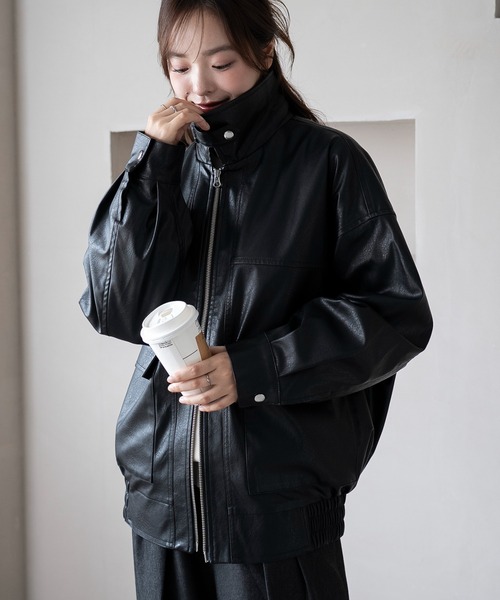 WEGO（ウィゴー）の「WEGO/ファー襟付き ダブルジップPUジャケット コート（ブルゾン・レディース・ブラウン/ブラック・SMALL/MEDIUM）」の12枚目の写真