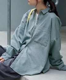 オーバーシャツ」に該当するブルー・ネイビー/青色系のファッション