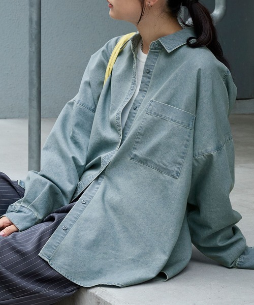【美品】近年モデル　ハザマ　経年真価のシャツ　ライトアウター　オーバーサイズ　M MinoriTY オーバーサイズシャツ メンズ シャツジャケット ライト