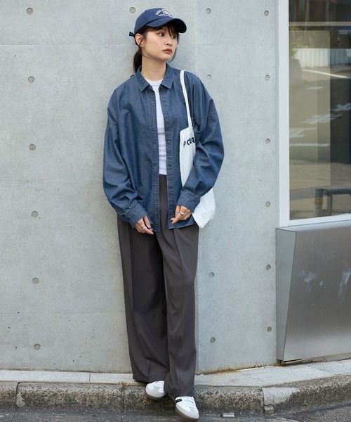 オーバーサイズ ライトオンス レギュラーカラー デニムシャツ