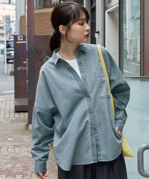 オーバーサイズ ライトオンス レギュラーカラー デニムシャツ