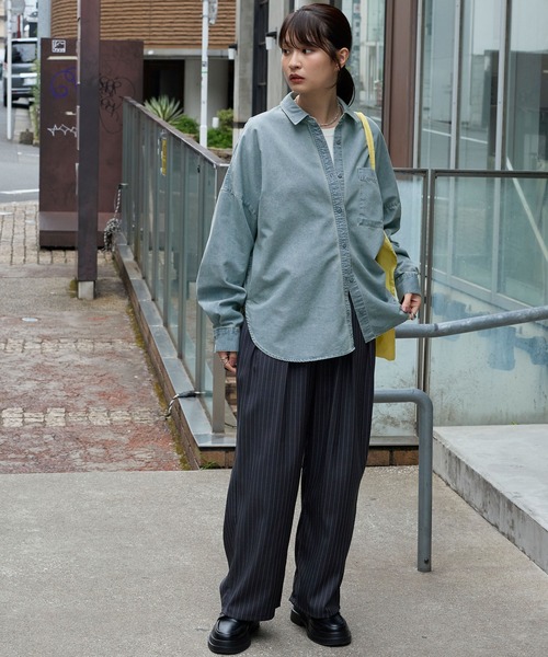 オーバーサイズ ライトオンス レギュラーカラー デニムシャツ