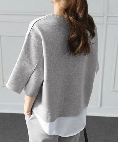 Miniministore(ミニミニストア)の「セットアップ レイヤード風カットソー春夏(アンサンブル・レディース・グレー・L/S/M)」の8枚目の写真