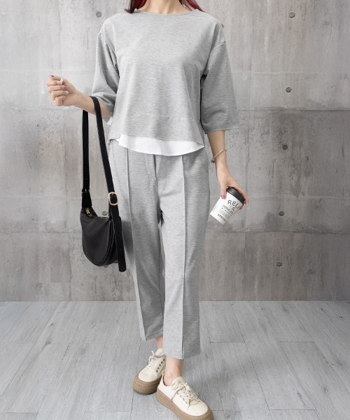 Miniministore(ミニミニストア)の「セットアップ レイヤード風カットソー春夏(アンサンブル・レディース・グレー・L/S/M)」の10枚目の写真