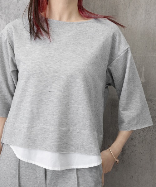 Miniministore(ミニミニストア)の「セットアップ レイヤード風カットソー春夏(アンサンブル・レディース・グレー・L/S/M)」の11枚目の写真