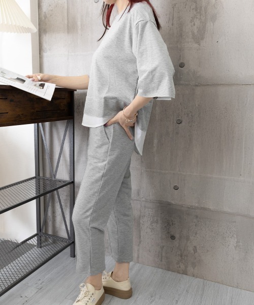 Miniministore(ミニミニストア)の「セットアップ レイヤード風カットソー春夏(アンサンブル・レディース・グレー・L/S/M)」の12枚目の写真