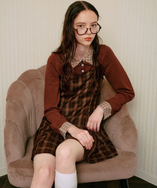 ALAND（エーランド）の「3.3 Field Trip／カラーレイヤードニットロングスリーブ（ニット/セーター・レディース・ブラウン/グレー/ネイビー・FREE）」の5枚目の写真