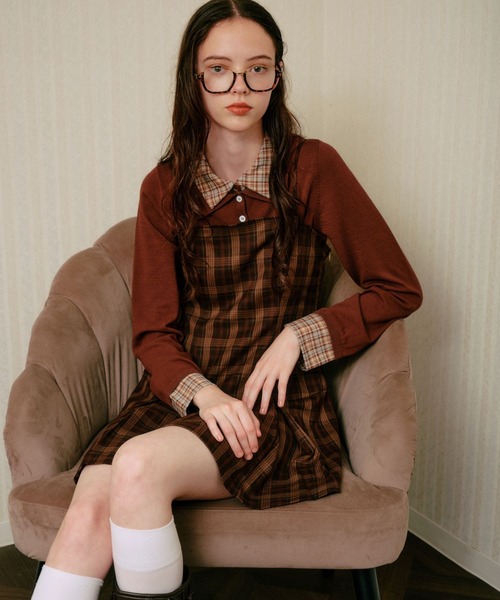 ALAND（エーランド）の「3.3 Field Trip／カラーレイヤードニットロングスリーブ（ニット/セーター・レディース・ブラウン/グレー/ネイビー・FREE）」の6枚目の写真