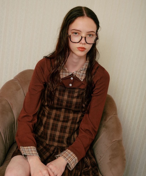 ALAND（エーランド）の「3.3 Field Trip／カラーレイヤードニットロングスリーブ（ニット/セーター・レディース・ブラウン/グレー/ネイビー・FREE）」の7枚目の写真