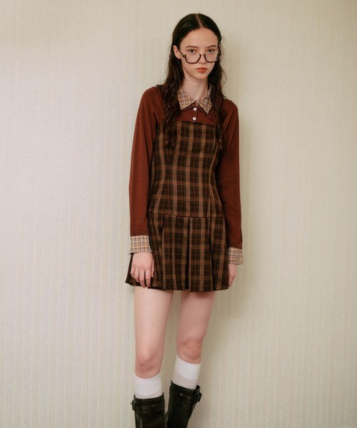 ALAND（エーランド）の「3.3 Field Trip／カラーレイヤードニットロングスリーブ（ニット/セーター・レディース・ブラウン/グレー/ネイビー・FREE）」の9枚目の写真