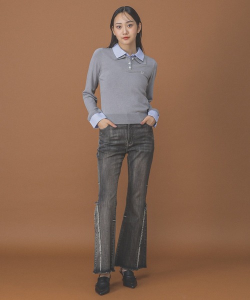 ALAND（エーランド）の「3.3 Field Trip／カラーレイヤードニットロングスリーブ（ニット/セーター・レディース・ブラウン/グレー/ネイビー・FREE）」の10枚目の写真