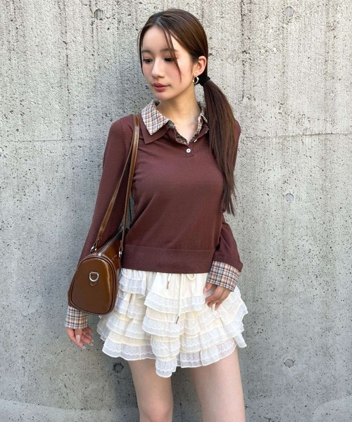 ALAND（エーランド）の「3.3 Field Trip／カラーレイヤードニットロングスリーブ（ニット/セーター・レディース・ブラウン/グレー/ネイビー・FREE）」の22枚目の写真