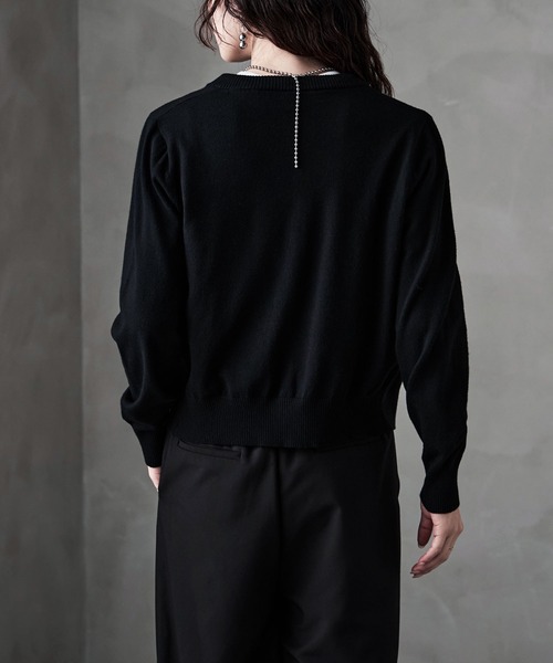 etoll.（エトル）の「ベーシッククルーネックカーディガン（カーディガン/ボレロ・レディース・オフホワイト/グレー/ブラック/レッド/ブラウン・M）」の19枚目の写真