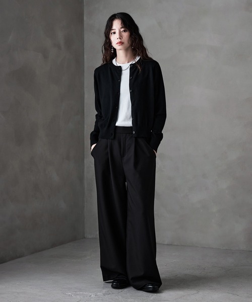 etoll.（エトル）の「ベーシッククルーネックカーディガン（カーディガン/ボレロ・レディース・オフホワイト/グレー/ブラック/レッド/ブラウン・M）」の20枚目の写真