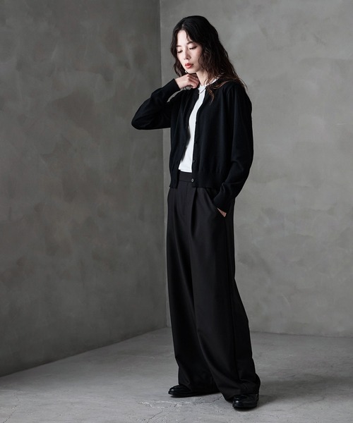 etoll.（エトル）の「ベーシッククルーネックカーディガン（カーディガン/ボレロ・レディース・オフホワイト/グレー/ブラック/レッド/ブラウン・M）」の21枚目の写真