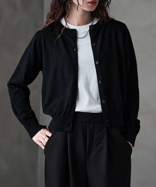 etoll.（エトル）の「ベーシッククルーネックカーディガン（カーディガン/ボレロ・レディース・オフホワイト/グレー/ブラック/レッド/ブラウン・M）」の22枚目の写真