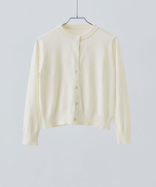 etoll.（エトル）の「ベーシッククルーネックカーディガン（カーディガン/ボレロ・レディース・オフホワイト/グレー/ブラック/レッド/ブラウン・M）」の11枚目の写真