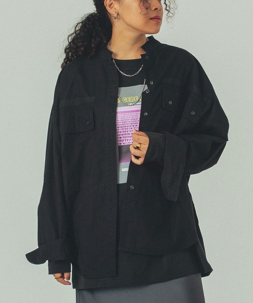 ROSE BUD（ローズバッド）の「(GENE HEAVENS)MILITARY POCKET SHIRTS（シャツ/ブラウス・レディース・ブラウン/ブラック・ONE SIZE）」の2枚目の写真