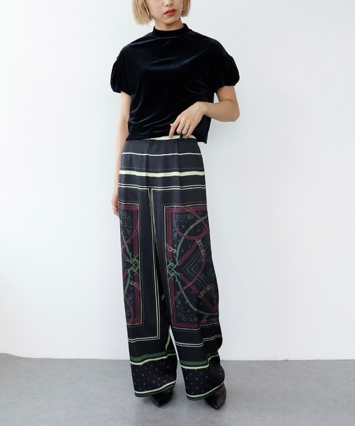 Three Four Time（ｽﾘｰﾌｫｰﾀｲﾑ）の「ベロアチューリップトップス（シャツ/ブラウス・レディース・ブラウン/ブラック・FREE）」の7枚目の写真