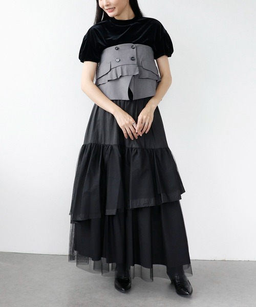 Three Four Time（ｽﾘｰﾌｫｰﾀｲﾑ）の「ベロアチューリップトップス（シャツ/ブラウス・レディース・ブラウン/ブラック・FREE）」の11枚目の写真