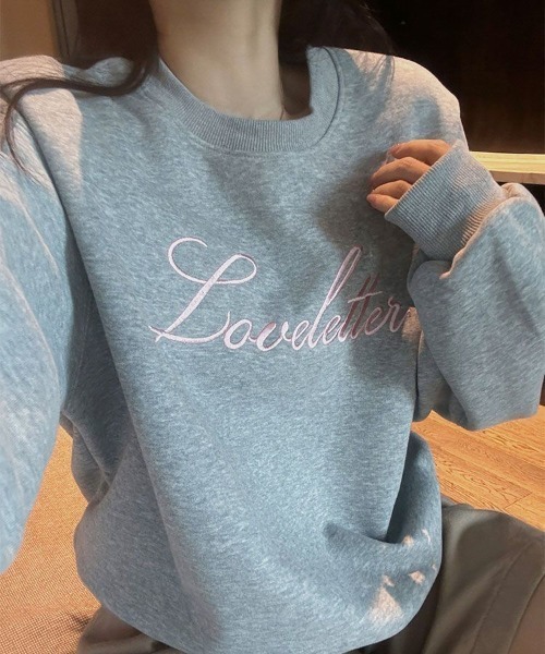 shyam inspiration（シャムインスピレーション）の「コンパクトドロップショルダー刺繍ロゴスウェット（スウェット・レディース・ネイビー/グレー・M/L）」の19枚目の写真