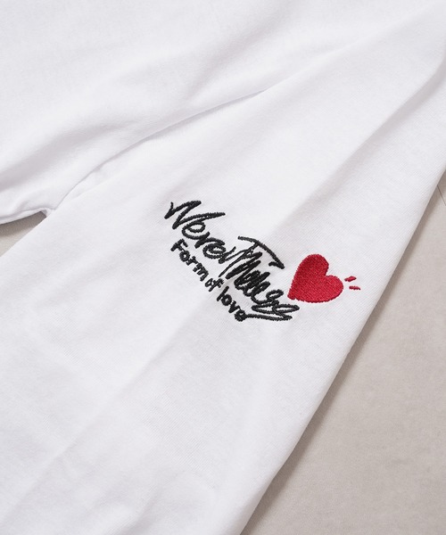 1111clothing(ワンフォークロージング)の「ハート刺繍 ワイドシルエット ロングスリーブTシャツ / Heart Embroidery Wide Silhouette Long Sleeve T-Shirt(Tシャツ/カットソー・メンズ・ホワイト系1/ホワイト系2/ブラック系1/ブラック系2・M/L)」の14枚目の写真