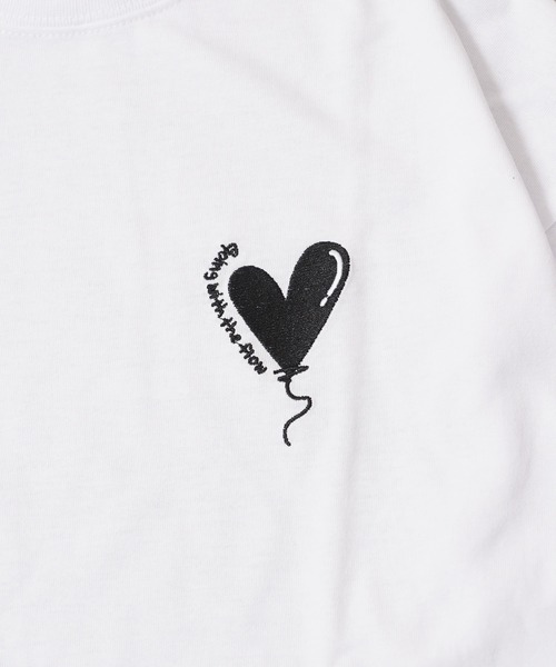 1111clothing(ワンフォークロージング)の「ハート刺繍 ワイドシルエット ロングスリーブTシャツ / Heart Embroidery Wide Silhouette Long Sleeve T-Shirt(Tシャツ/カットソー・メンズ・ホワイト系1/ホワイト系2/ブラック系1/ブラック系2・M/L)」の17枚目の写真
