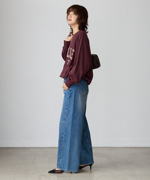 RIVE DROITE（リヴドロワ）の「【大人のロゴスウェット】MARSEILLE ロゴスエット（スウェット・レディース・バーガンディー/チャコールグレー/ホワイト系その他・FREE）」の4枚目の写真