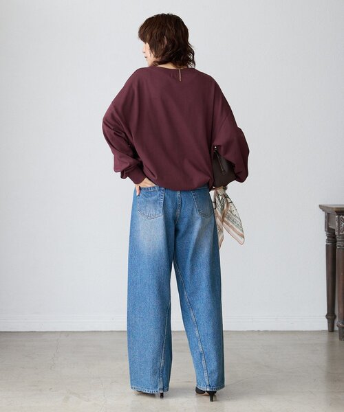 RIVE DROITE（リヴドロワ）の「【大人のロゴスウェット】MARSEILLE ロゴスエット（スウェット・レディース・バーガンディー/チャコールグレー/ホワイト系その他・FREE）」の5枚目の写真