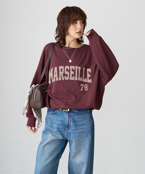 RIVE DROITE（リヴドロワ）の「【大人のロゴスウェット】MARSEILLE ロゴスエット（スウェット・レディース・バーガンディー/チャコールグレー/ホワイト系その他・FREE）」の6枚目の写真