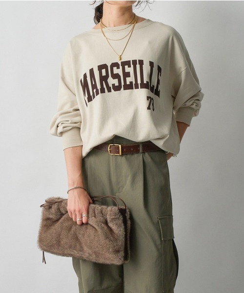 RIVE DROITE（リヴドロワ）の「【大人のロゴスウェット】MARSEILLE ロゴスエット（スウェット・レディース・バーガンディー/チャコールグレー/ホワイト系その他・FREE）」の2枚目の写真