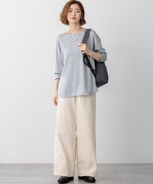 23区 L(ニジュウサンクオオキイサイズ)の「コットン コーデュロイ ワイド パンツ(その他パンツ・レディース・ライトグレー系/ダルブルー系/グレー系/ホワイト系・44/46/48/50)」の20枚目の写真