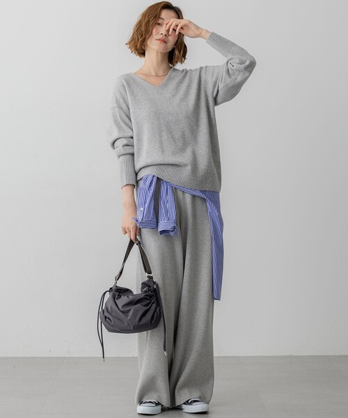 23区 L(ニジュウサンクオオキイサイズ)の「カシミヤブレンド ニット パンツ(その他パンツ・レディース・ベージュ系/グレー系/ライトグレー系・44/48/46)」の9枚目の写真