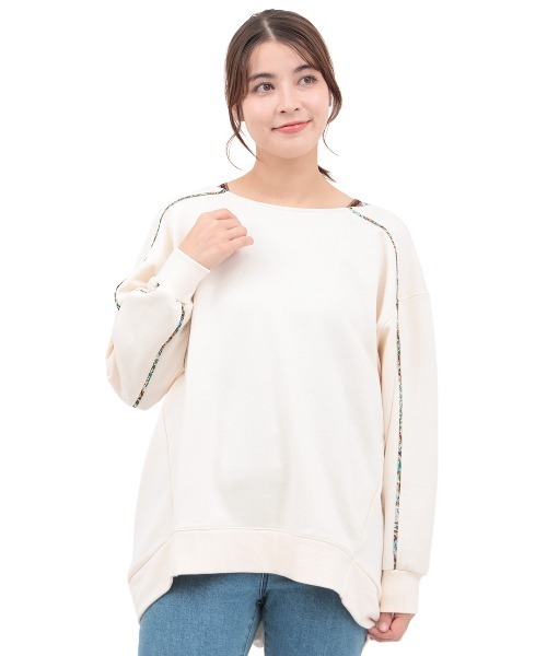 チチカカ（チチカカ）の「スウェット肩チロリープルオーバー（Tシャツ/カットソー・レディース・レッド/オフホワイト/チャコールグレー・FREE）」の8枚目の写真