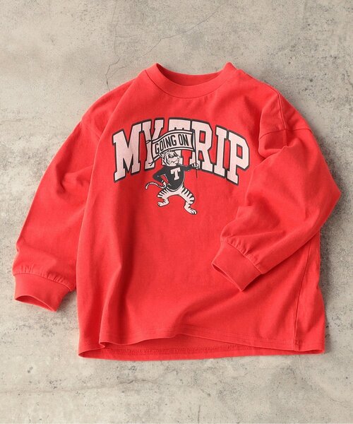 BREEZE（ブリーズ）の「【WEB限定/ジュニア対応】カレッジバリエーションTシャツ（Tシャツ/カットソー・キッズ・アイボリー/ブラウン/サックスブルー/チャコール/ベージュ/オフホワイト/ピンク/グリーン/グレー/レッド・120/130/140/110/100/90/150/160）」の10枚目の写真