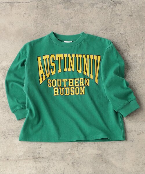 BREEZE（ブリーズ）の「【WEB限定/ジュニア対応】カレッジバリエーションTシャツ（Tシャツ/カットソー・キッズ・アイボリー/ブラウン/サックスブルー/チャコール/ベージュ/オフホワイト/ピンク/グリーン/グレー/レッド・120/130/140/110/100/90/150/160）」の7枚目の写真