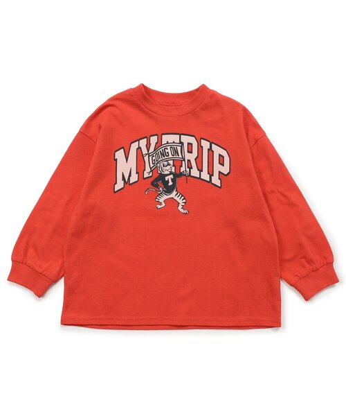 BREEZE（ブリーズ）の「【WEB限定/ジュニア対応】カレッジバリエーションTシャツ（Tシャツ/カットソー・キッズ・アイボリー/ブラウン/サックスブルー/チャコール/ベージュ/オフホワイト/ピンク/グリーン/グレー/レッド・120/130/140/110/100/90/150/160）」の11枚目の写真