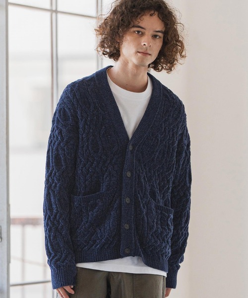 CAMBIO(カンビオ)の「mcg3714- モール風カーディガン(25184CM)(カーディガン/ボレロ・メンズ・ネイビー/ブラック/ブラウン・S/M/L)」の18枚目の写真