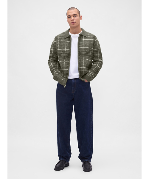 GAP(ギャップ)の「ブラッシュド プレイド ジップアップセーターカーディガン(カーディガン/ボレロ・メンズ・カーキ・S/XS/XL/L/M)」の5枚目の写真