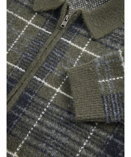 GAP(ギャップ)の「ブラッシュド プレイド ジップアップセーターカーディガン(カーディガン/ボレロ・メンズ・カーキ・S/XS/XL/L/M)」の3枚目の写真
