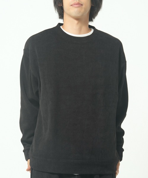 CORISCO(コリスコ)の「カットコーデュロイトレーナー(M1)(スウェット・メンズ・ブラウン/ブラック/グレー・MEDIUM/LARGE/X-LARGE)」の1枚目の写真