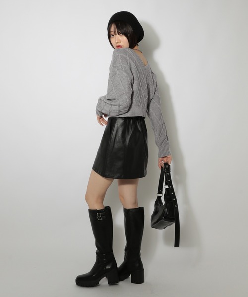 PAGEBOY（ページボーイ）の「フェイクレザーミニスカート（スカート・レディース・ブラック/ブラウン・FREE）」の16枚目の写真