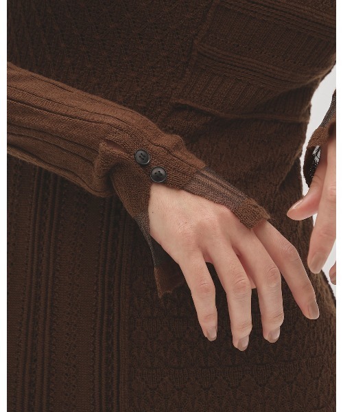 TODAYFUL(トゥデイフル)の「Patchwork Knit Dress(ワンピース・レディース・チャコールグレー/ブラウン・36inch/38inch)」の11枚目の写真