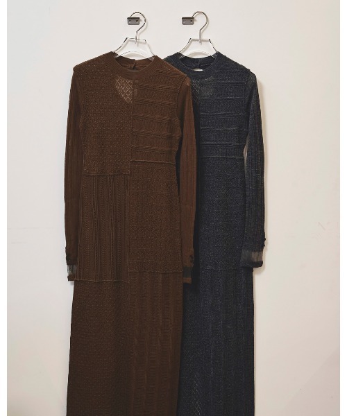 TODAYFUL(トゥデイフル)の「Patchwork Knit Dress(ワンピース・レディース・チャコールグレー/ブラウン・36inch/38inch)」の15枚目の写真