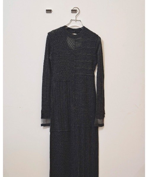 TODAYFUL(トゥデイフル)の「Patchwork Knit Dress(ワンピース・レディース・チャコールグレー/ブラウン・36inch/38inch)」の8枚目の写真