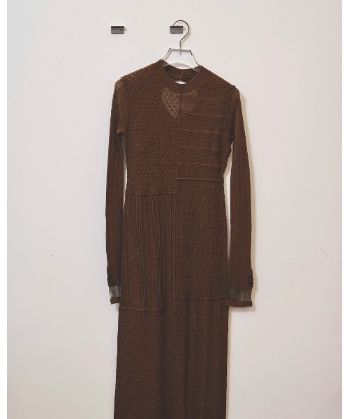TODAYFUL(トゥデイフル)の「Patchwork Knit Dress(ワンピース・レディース・チャコールグレー/ブラウン・36inch/38inch)」の3枚目の写真