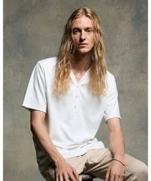 wjk | luxury cotton smart collar S/S(Tシャツ/カットソー)