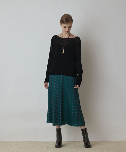Diagram(ダイアグラム)の「ドットスカート(スカート・レディース・ブラック/グリーン・36/38)」の2枚目の写真