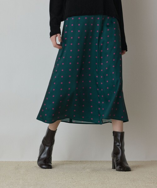 Diagram(ダイアグラム)の「ドットスカート(スカート・レディース・ブラック/グリーン・36/38)」の19枚目の写真